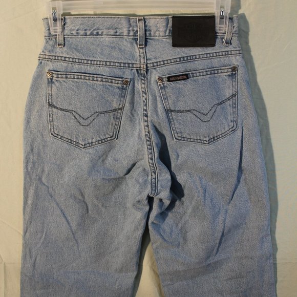 Women's Official Harley Davidson Jeans Light Blue 30/34 Relaxed Fit - Picture 3 of 5